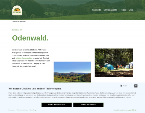 Website-Vorschau von Camping im Odenwald