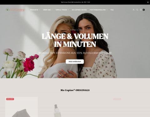 Website-Vorschau von Ma Copine - Echthaar Extensions