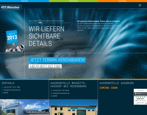 Website-Vorschau von ZFP-München zerstörungsfreie Werkstoffprüfung