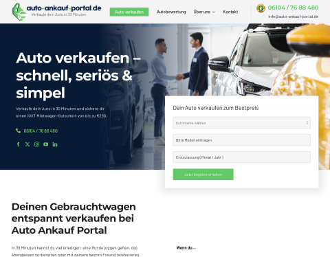 Website-Vorschau von Auto-Ankauf-Portal