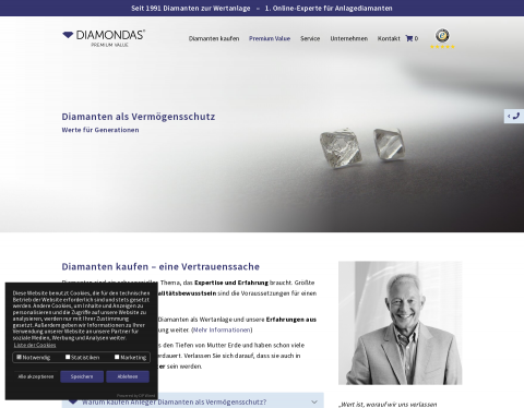 Website-Vorschau von DIAMONDAS
