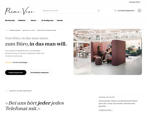 Website-Vorschau von Primo Vero GmbH |Büromöbel & Büroplanung