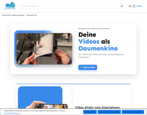 Website-Vorschau von DaumenVideo