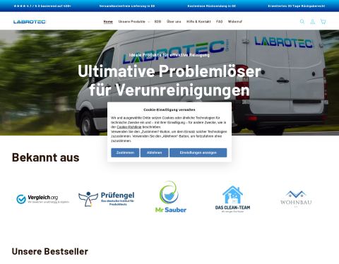 Website-Vorschau von LABROTEC GmbH
