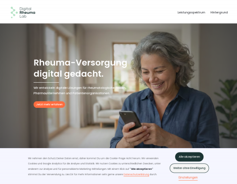 Website-Vorschau von Digital Rheuma Lab