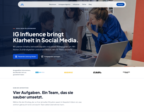 Website-Vorschau von IG Influence Marketing Blog