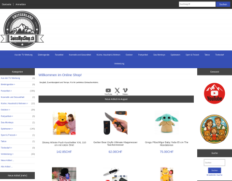 Website-Vorschau von SwissAlpsShop