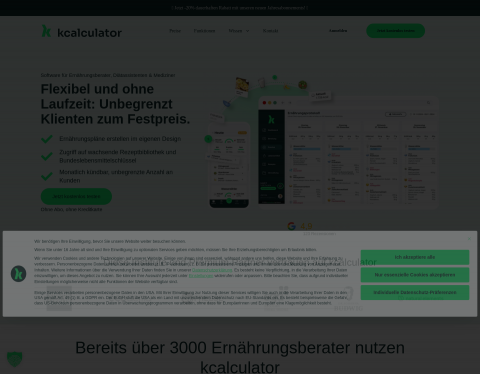 Website-Vorschau von kcalculator