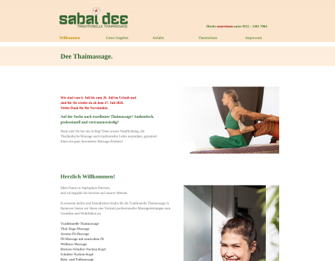 Website-Vorschau von sabai dee Traditionelle Thaimassage