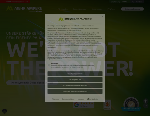 Website-Vorschau von MEHR AMPERE GmbH