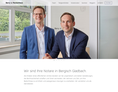 Website-Vorschau von Barry & Flockenhaus / Notare