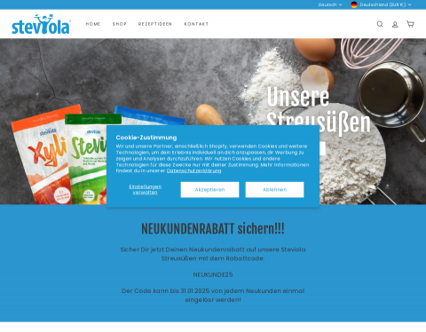 Website-Vorschau von Steviola