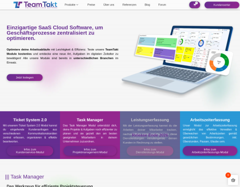 Website-Vorschau von TeamTakt - Online Cloud SaaS Software