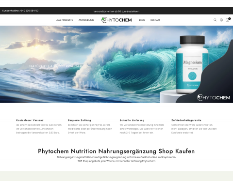 Website-Vorschau von Nahrungsergänzung online kaufen