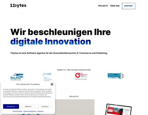 Website-Vorschau von 11bytes GmbH
