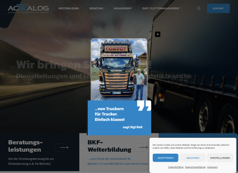 Website-Vorschau von ACTRALOG - Academy for Transport and Logistics