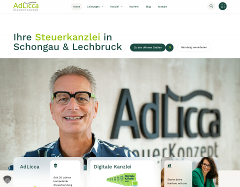 Website-Vorschau von Adlicca Steuerberatungsgesellschaft mbH & Co. KG