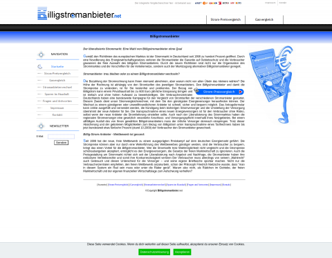 Website-Vorschau von Billig Strom