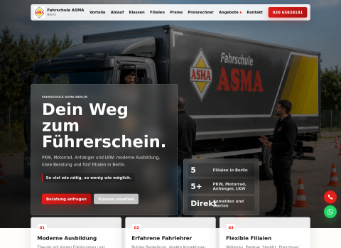 Website-Vorschau von Asma Fahrschule Berlin
