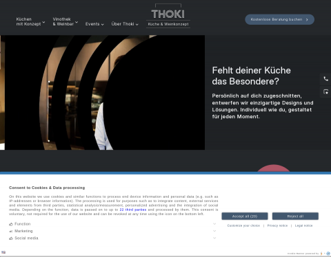 Website-Vorschau von Thoki Küchenstudios