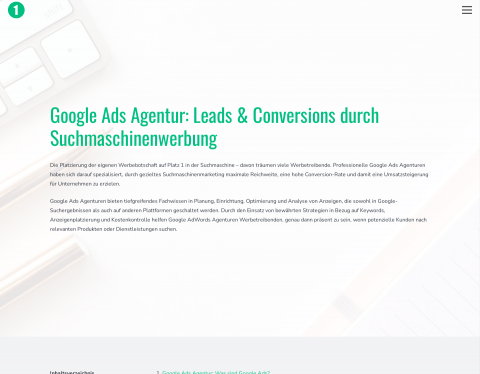 Website-Vorschau von Google Agentur