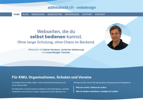 Website-Vorschau von adiheutschi.ch - webdesign