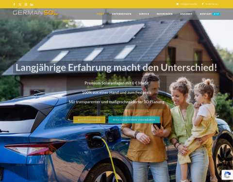 Website-Vorschau von GermanSol - Flexibel zur grünen Energie