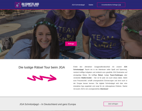 Website-Vorschau von JGA Schnitzeljagd