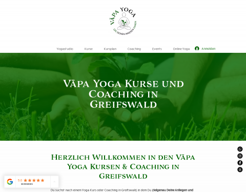 Website-Vorschau von Vapa Yoga mit Niels Gödecke