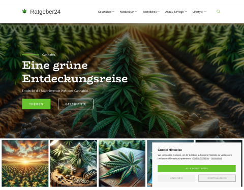 Website-Vorschau von Cannabis Ratgeber 24 - Fachwissen über Cannabis