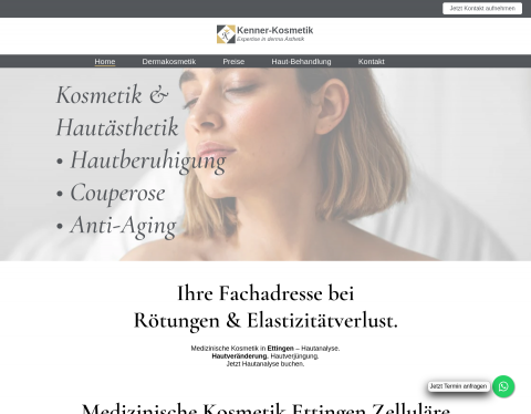 Website-Vorschau von Kenner-Kosmetik