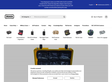 Website-Vorschau von Hochwertige Peli-Reisekoffer