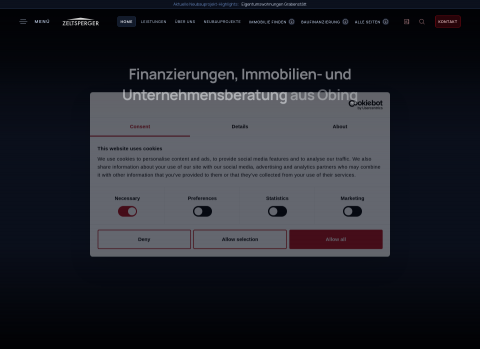 Website-Vorschau von Zeltsperger Immobilien & Wirtschaftsberatung