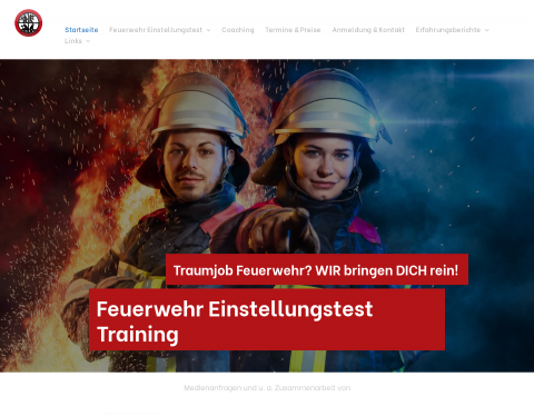 Website-Vorschau von Training für den Feuerwehr Test