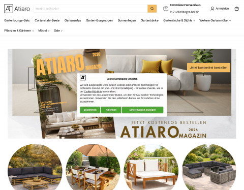 Website-Vorschau von Atiaro - Der Möbel-Onlineshop