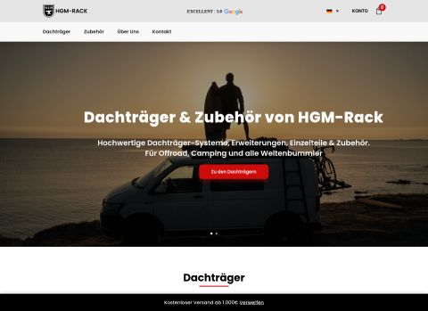 Website-Vorschau von Dachträger von HGM Rack