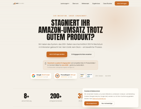 Website-Vorschau von Amazon Agentur