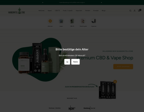 Website-Vorschau von CBD-Shop