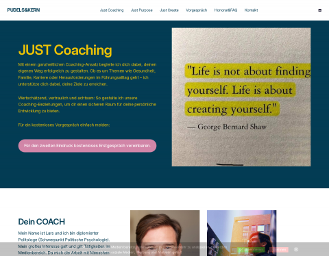 Website-Vorschau von Pudels&Kern - Just Coaching
