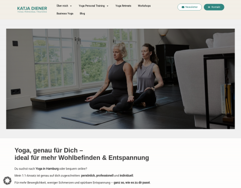 Website-Vorschau von Katja Diener Yoga Personal Training