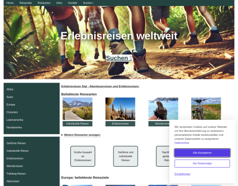 Website-Vorschau von Abenteuerurlaub und Erlebnisreisen Sigl