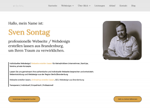 Website-Vorschau von Sven Sontag - Webentwicklung