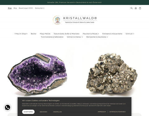 Website-Vorschau von Kristallwald