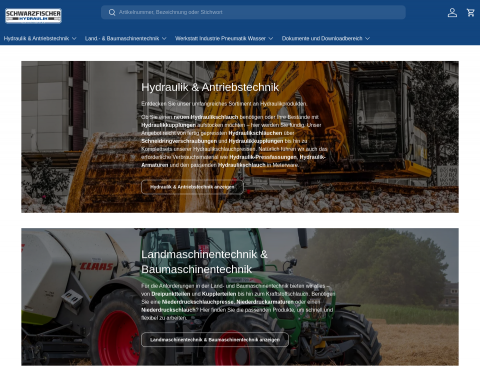 Website-Vorschau von Schwarzfischer Hydraulik