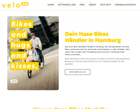 Website-Vorschau von velo xo