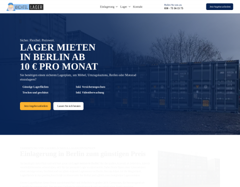Website-Vorschau von Wichtel Lager Berlin