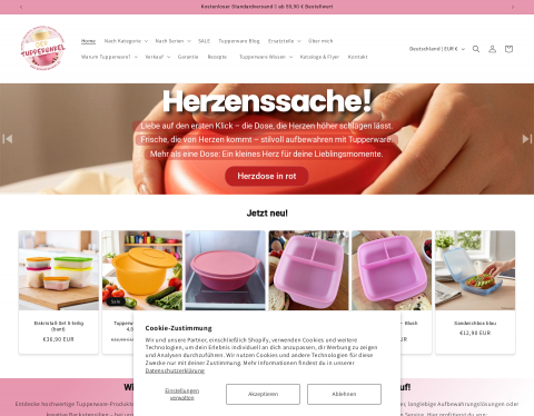 Website-Vorschau von Tupperware online kaufen