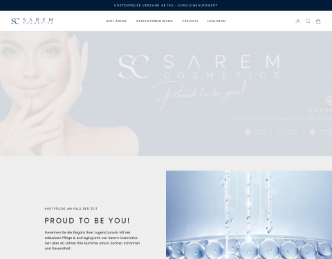 Website-Vorschau von Sarem Cosmetics GmbH & Co. KG