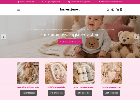 Website-Vorschau von Babymajawelt Babyladen