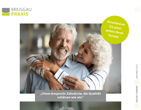 Website-Vorschau von Breisgaupraxis Zahnärzte Dres. Petra & Peter Hakes